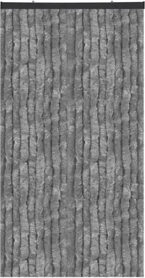 Produktbild von Flauschvorhang 120x275cm Dunkelgrau (Sondergröße) – Insektenschutz Türvorhang für hohe Türen, Wohnmobil, Terrasse, Chenille, geräuschlos, kürzbar