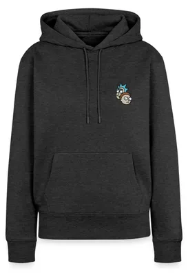 Produktbild von Spreadshirt Rick & Morty Köpfe Als Stick-Design Damen Premium Hoodie, XL, Anthrazit meliert