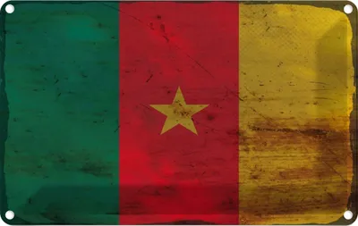 Produktbild von vianmo Blechschild 12x18 cm Kamerun Cameroon Rost Flagge Fahne Wappen