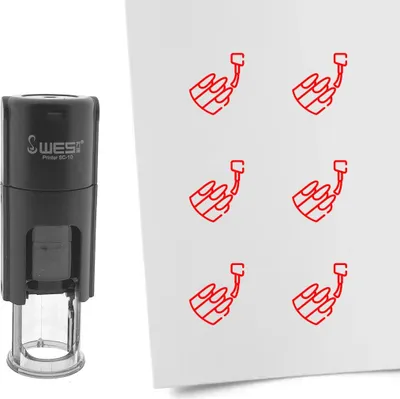 Obrázok produktu pre CombiCraft Stamp nalakované nechty 10mm okrúhly červený atrament - za 1 kus