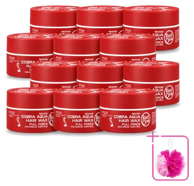 Immagine prodotto di 12 confezioni di cera modellante per capelli Red One Cobra Aqua, per una tenuta massima, formato da 150 ml, confezione