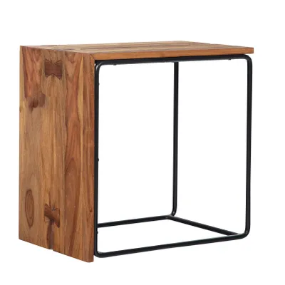 Produktbild von Beistelltisch Anstelltisch Massivholz Metall 45x30x45 cm Abstelltisch