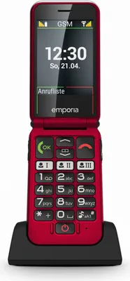 Produktbild von Emporia JOY-LTE Seniorenhandy rot, 3 Kurzwahltasten, Hörgeräte kompatibel