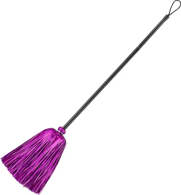 Immagine prodotto di Scopa per streghe con orpelli - 92 cm | Nero Viola