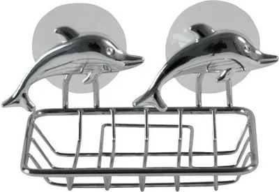 Produktbild von Seifenschale Delfin verchromt mit Saugnäpfen