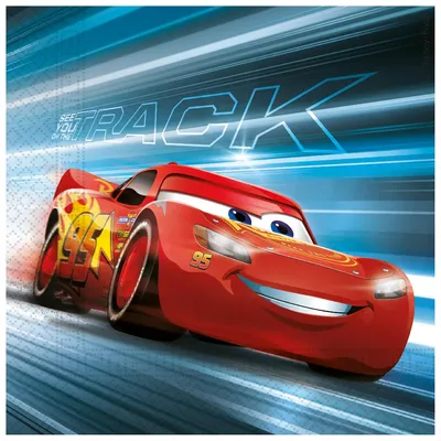 Image de 20 serviettes en papier Cars 33 x 33 cm -