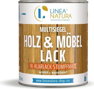 Produktbild von Multisiegel Holz und Möbellack | natürlich | wasserbasiert | Klarlack | 375ml stumpfmatt
