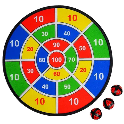 Produktbild von Geschicklichkeitsspiel Dart – Wurfspiel mit Klettpfeilen 37 cm – Sicher & Spaß für Kinder und Erwachsene