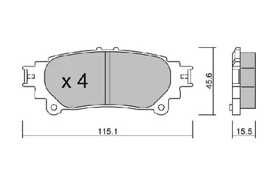 Produktbild von AISIN Bremsbeläge Satz Hinten Bremsklötze für LEXUS RX (GYL1, GGL15, AGL10) BPLX-2000