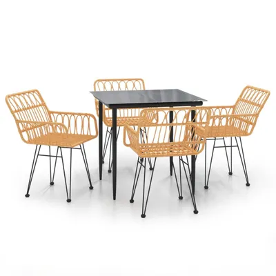 Produktbild von vidaXL 5-tlg. Garten-Essgruppe Poly Rattan