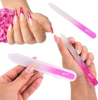 Immagine prodotto di lima per unghie in vetro bifacciale da 14 cm per manicure