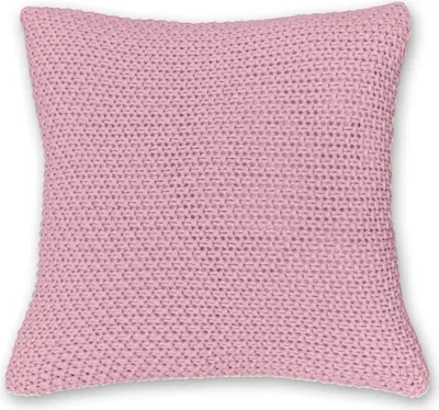 Obrázek produktu pro WOMETO povlak na polštář pletený 45x45 cm růžový - zip dekorativní polštář teplý měkký povlak na polštář s elegantním a jednoduchým pleteným vzorem růžový