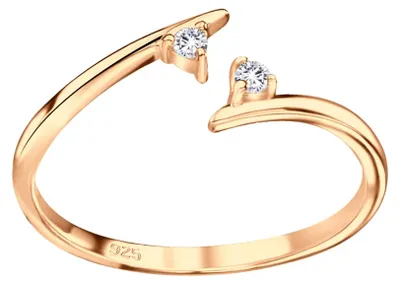 Produktbild von Zehenring Zehring schmal 925 Silber Kristalle rosegold