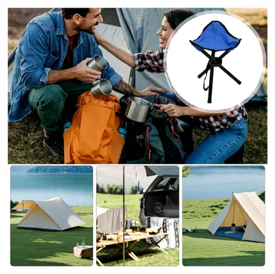Produktbild von Klappbarer Campinghocker, tragbarer Klapphocker, multifunktionaler Camping-Dreieckhocker, leichter Klapphocker für Innen- und Außenbereich