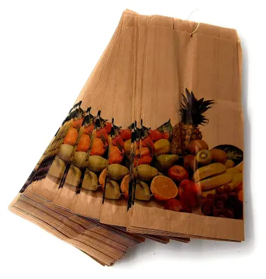 Produktbild von 100 Beutel aus Kraftpapier, feuchtigkeitsabweisend, für Obst und Gemüse, 14 x 29 cm