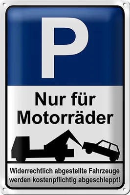 Produktbild von Blechschild Hinweis 18x12cm Parkschild Nur für Motorräder