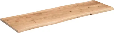 Produktbild von Holzplatte Arya mit echter Baumkante (einseitig), 140 x 30 cm, Akazienholz eichefarben, massiv & lackiert
