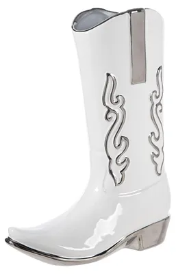 Obrázek produktu pro Gilde Vase, Stiefel, "Cowboystiefel", Keramik, weiß, VE 2, L. 8 cm, B. 22 cm, H. 30 cm 58465