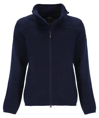 Produktbild von Blue Wave Damen Fleecejacke Nissa in Strickoptik mit Stehkragen - Fleece-Strickjacke mit Reißverschluss in Marine Größe 38