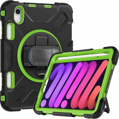 Produktbild von Tasche für iPad Mini 6 (2021) 8.3" mit Drehständer Schwarz und Grün