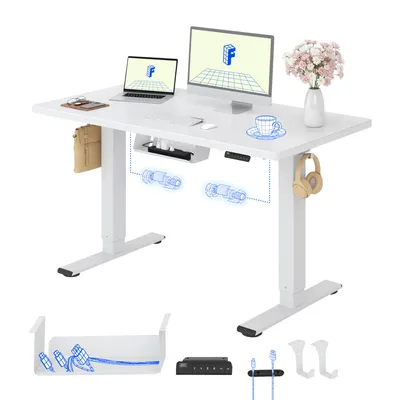Produktbild von FLEXISPOT E1 Pro Elektrisch Höhenverstellbarer Schreibtisch 120x80cm 25MM EINTEILIGE TISCHPLATTE Doppelmotor 120KG Tragkraft, 4 Speicherplätze (Weiß)