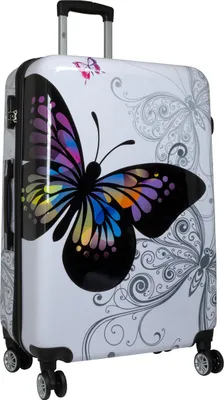 Produktbild von Motivkoffer Trolley Butterfly Weiss, Schmetterling Groß 100 Li Plus Bowatex