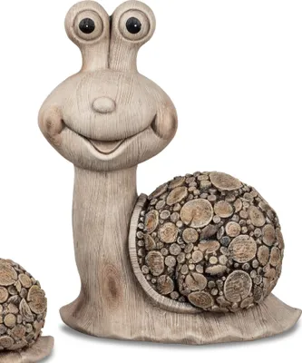 Produktbild von Dekofigur Schnecke HOLZOPTIK H. 40cm braun Kunststein Formano Garten S25