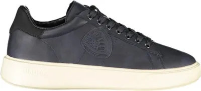 Produktbild von Blaue Sportschuhe für Herren mit kontrastierender Sohle und Applikation