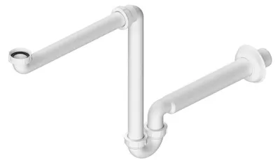 Produktbild von Waschtisch-Siphon, Platzsparend, 5/4", DN32, Weiß