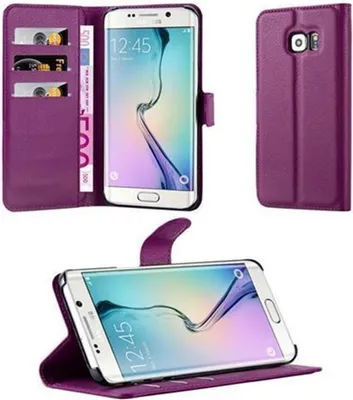 Obrázek produktu pro Cadorabo Case for Samsung Galaxy S6 EDGE Protective Case in Purple Pouzdro na mobilní telefon s magnetickým zavíráním