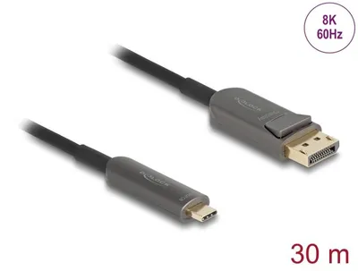 Produktbild von Delock Aktives Optisches Kabel USB Type-C™ zu DisplayPort 8K 60 Hz 40 Gbps 30 m
