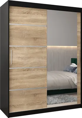 Produktbild von Kleiderschrank, Schiebetürenschrank Schlafzimmer, Schrank mit Spiegel VERONA 2 150 cm