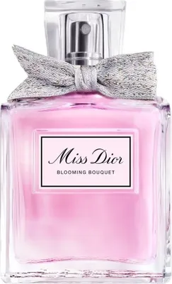A bottle of Miss Dior Blooming Bouquet perfume.