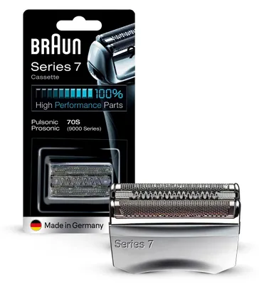 Produktbild von Braun Elektrorasierer Scherkopf Series 7, 70S, Silber - Original Ersatzscherteil und Rasierer Zubehör vom Hersteller,  Germany, Kompatibel mit Braun Series 7 Rasierern