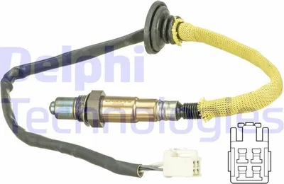 Produktbild von DELPHI Lambdasonde für TOYOTA COROLLA (ZZE12, NDE12, ZDE12) nach-Kat Beheizt 524mm ES20634-12B1