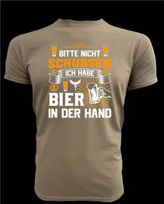 Immagine prodotto di T-shirt da uomo PAULGOS "Non spingetemi, ho la birra in mano"