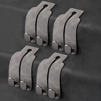 Produktbild von 4er Pack Autohaken, praktische Halterungen für Taschen und Handtaschen, Auto-Haltestangen (grau, 4er Pack)