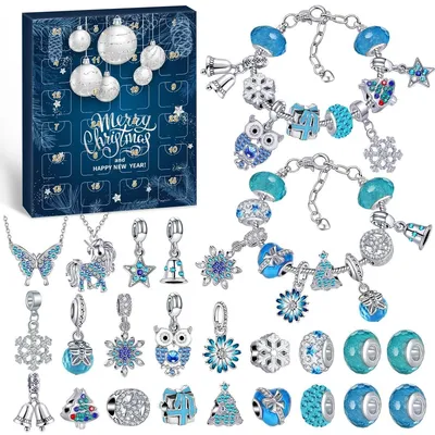 Productafbeelding van Adventskalender sieraden 2026 - 24 vakjes - Sieraden maken voor meisjes - Kerst