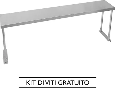 Image de KuKoo Gastronomie - Étagère en acier inoxydable - Étagère de cuisine en acier inoxydable - Équipement de restauration - Étagère de 180 cm