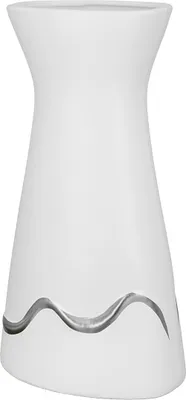 Produktbild von Gilde Vase "Carino" matt weiß/silberfarben H: 30 cm B: 16 cm T: 11 cm 32455