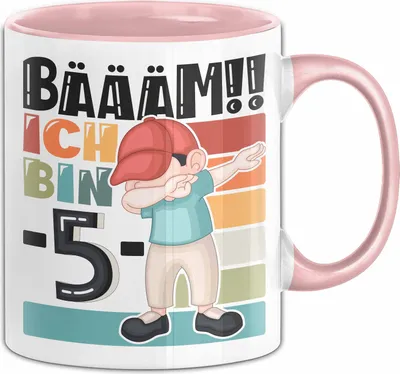Produktbild von 5. Geburtstag Geschenk Tasse Becher Jungen Geburtstagsgeschenk Sohn Bäääm Ich Bin 5 (Rosa)