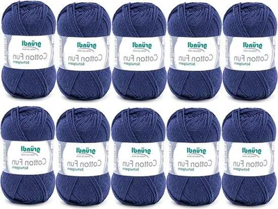 Zdjęcie produktu dla Granatowa tkanina bawełniana w 10 motkach po 50 g – grubość 3–4 mm