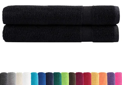 Zdjęcie produktu dla vidaXL Ręczniki Premium SOLUND 2 szt. czarne 100x200 cm 600 g/m²