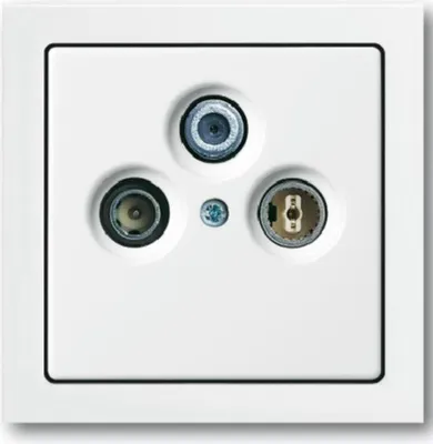 Produktbild von BUSCH JÄGER Komplettset/Antennensteckdosen-Einsatz Radio/TV/SAT (**) WISI + 1fach Rahmen und Abdeckung, alles in Busch Jäger Future Linear Studioweiß