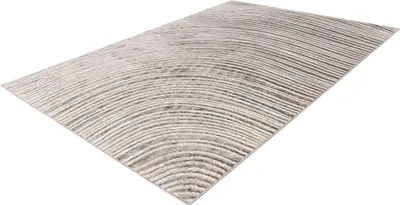 Produktbild von Lalee Sedef modernes 3D-Teppich mit Glanz-Effekt 160x230 cm in Silber-Beige für Wohnzimmer und Büro