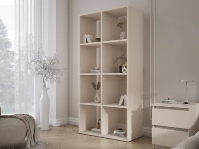 Produktbild von Bücherregal mit 8 Fächern – Farbe: Kaschmir – 147 × 74 × 30 cm, vertikale oder horizontal