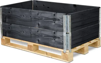 Produktbild von Garronda 2 Stück Holzaufsatzrahmen für Palette Aufbewahrungskiste aus Holz Palettenaufsatzrahmen Holzkiste Antracite