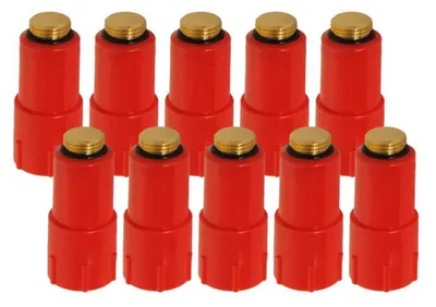 Produktbild von Baustopfen rot 1/2 Zoll mit Messinggewinde Set 10 Stück