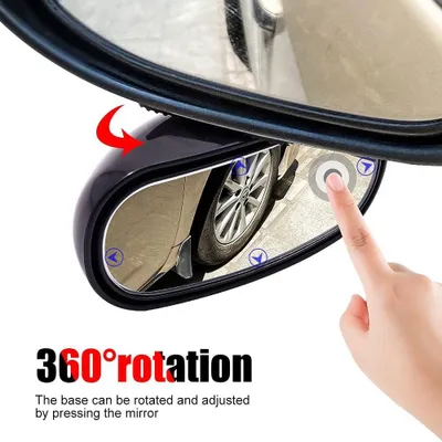 Image de Rétroviseur de voiture à rotation à 360°, rétroviseur anti-angle mort à coller, rétroviseur grand angle pour surveiller les enfants, pour voiture, camion et SUV