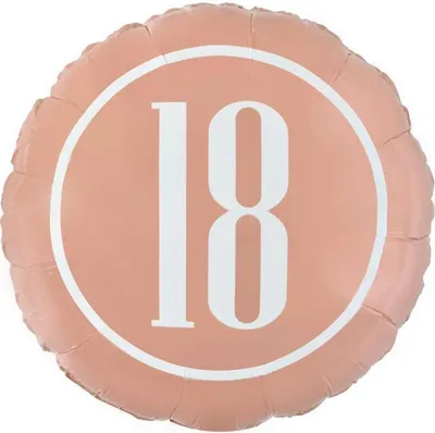Obrázok produktu pre Fóliový balón happy 18, ružové zlato, 46 cm